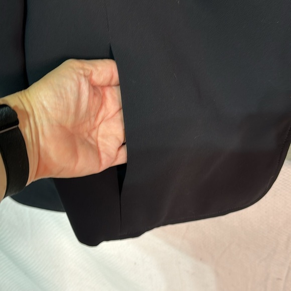 Talbots 18W black 3 button mandarin style collar pockets lined shaped enc - Picture 9 of 11